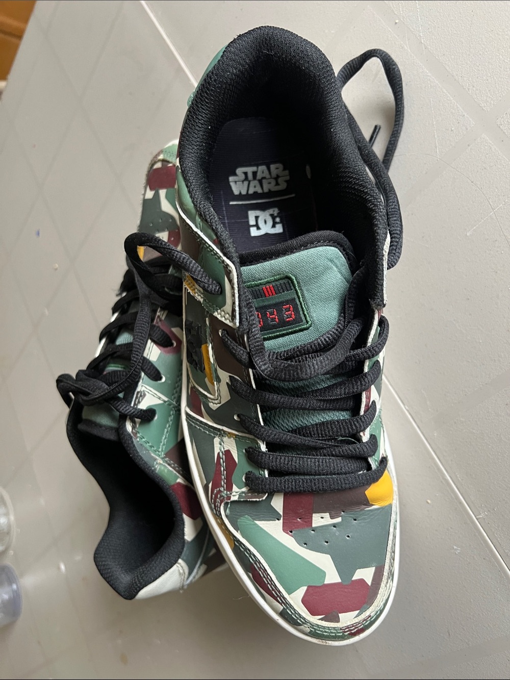 DC x Star Wars Camo Boba Fett (Mandalorian) Manteca skate shoes like NEW! Rare!